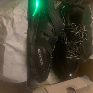 Balenciaga Black Sneakers with Green LED Accent